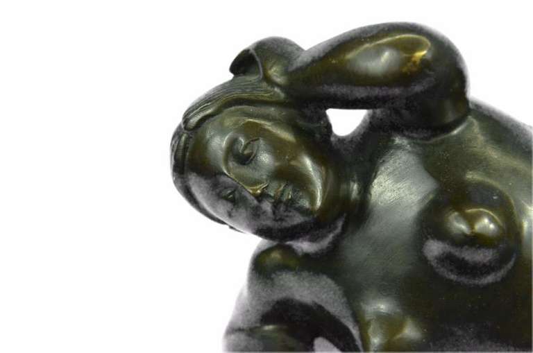 Classic Female Bronze Sculpture on Marble Base Statue