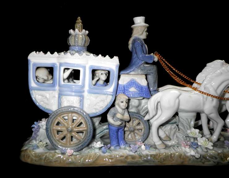 16inc Porcelain Carriage Off to The Ball