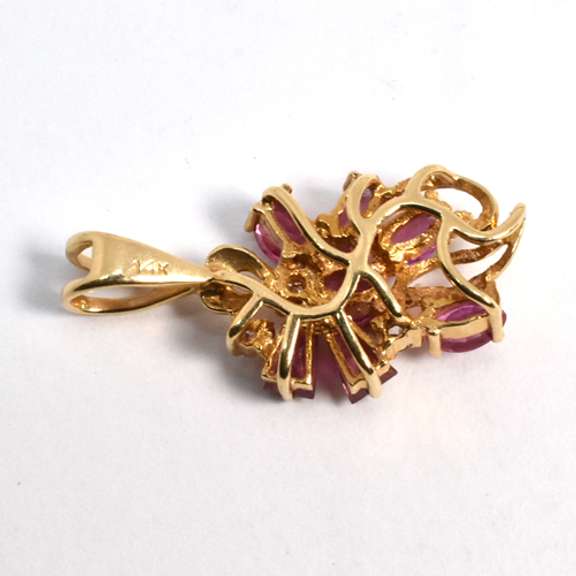 Pretty Ruby Cluster Pendant