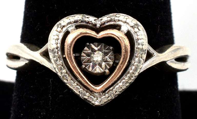 Sterling Silver Floating Diamond Ring