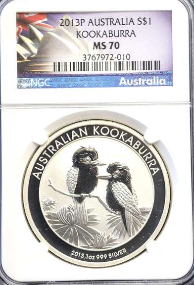 2013 P Austrila S$1 Kookaburra NGC MS70