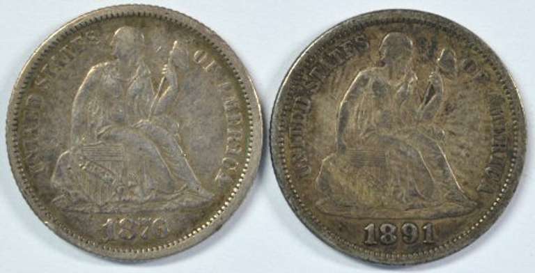 Sharp XF 1876 & 1891 Liberty Seated Dimes
