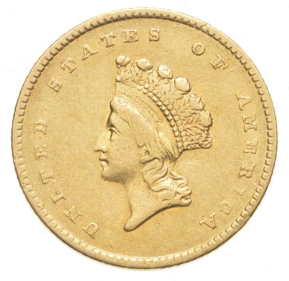 1854 $1.00 Indian Princess Head Gold Dollar