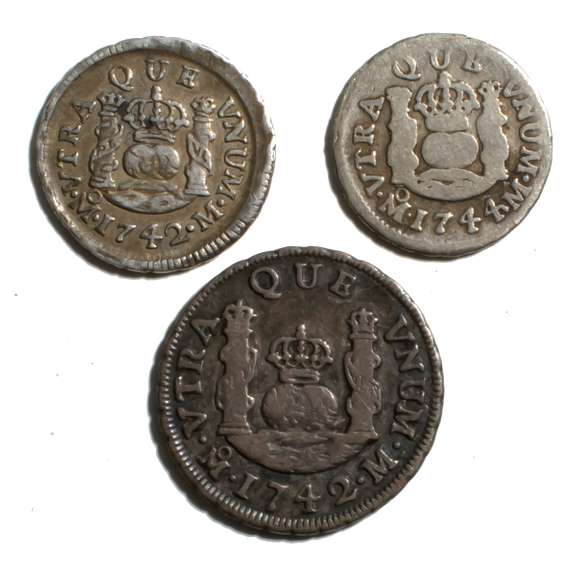 1742 &1744 1/2 Real And 1742 1 Real Mexico
