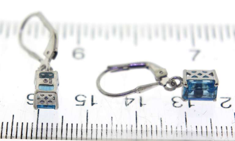 Sterling Silver Blue Topaz Earrings