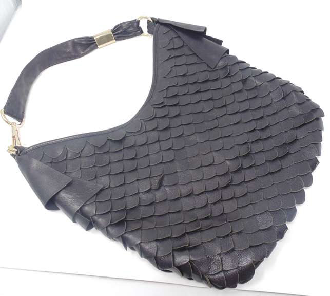 YSL St. Tropez Black Fish Scale Purse