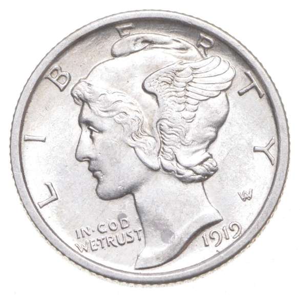 1919 Mercury Silver Dime