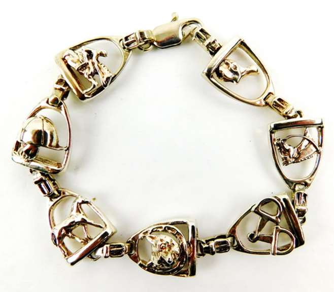 Superb Sterling Fox Hunt Equestrian Bracelet