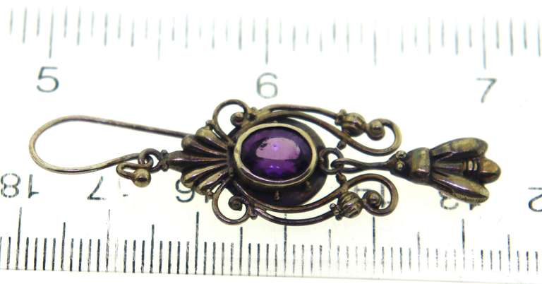 Sterling Silver Amethyst Dangle Earrings
