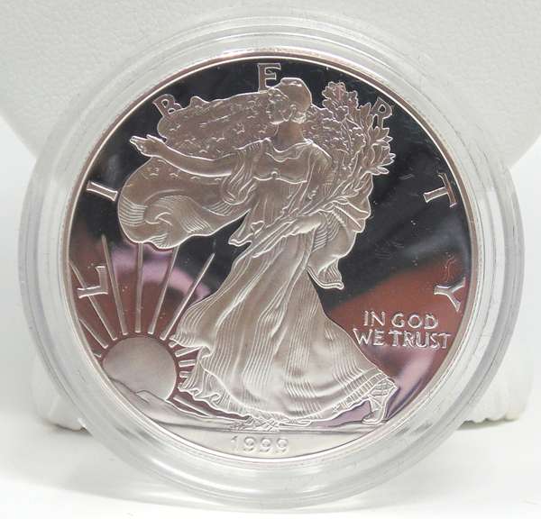 1999 & 2017 W Proof Silver US Eagles with Boxs Papers