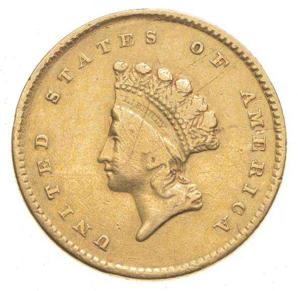 1854 $1.00 Indian Princess Head Gold Dollar