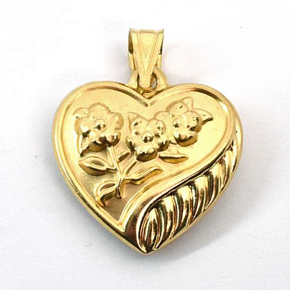 Reversible White & Yellow Gold Heart