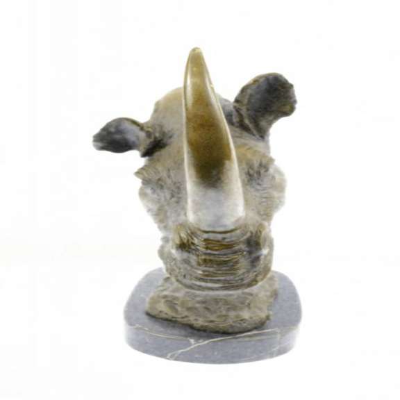 Rhino with Horn Bronze Sculpture