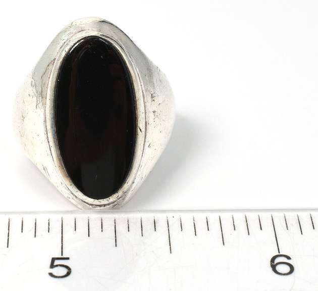 Sterling Silver & Black Stone Ring