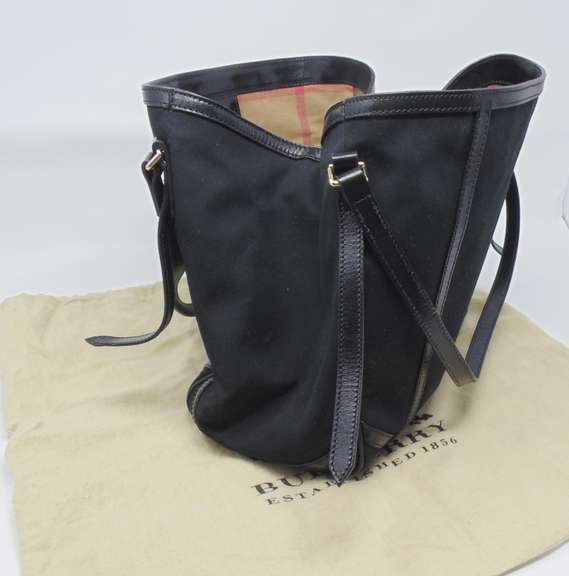Burberry Canvas & Leather Canterbury Tote Bag