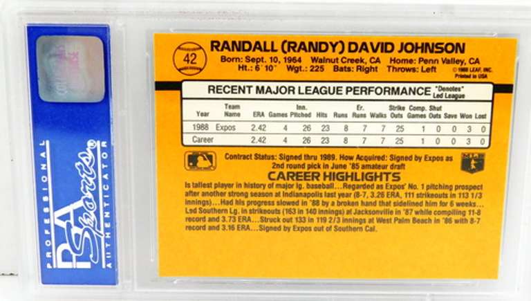 1989 Randy Johnson, NM/MT+ 8.5 Baseball Card