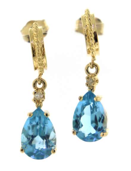 Fabulous Blue Topaz and Diamond Accent Earrings