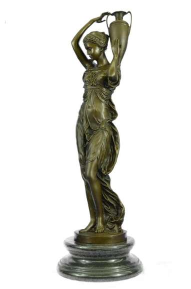 Victorian Lady with water Jug Bronze Sculpture