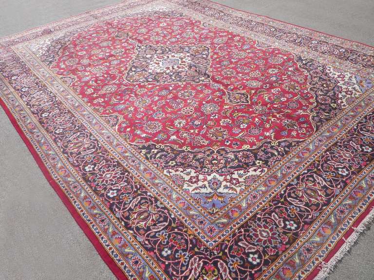 Semi Antique Persian Kashan 9.9x13.1