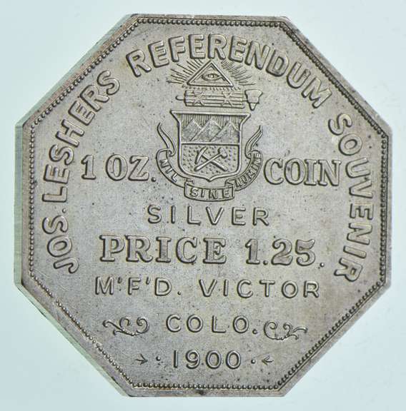 1900 1 Oz. Silver Leshers Referendum Souvenir Medal