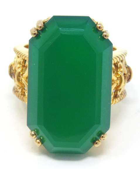 Sterling Silver Green Gemstone Ring