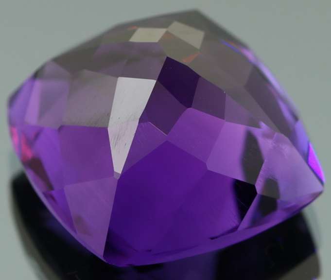 Cushion cut 30.69ct royal purple created Amethyst