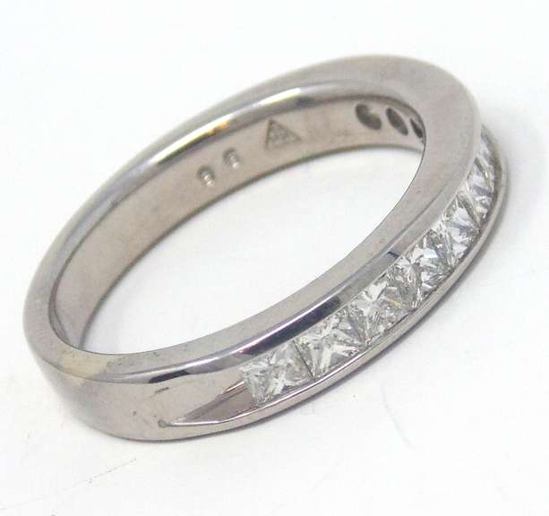 Elegant 14kt WG Princess Cut Channel Set Diamond Band