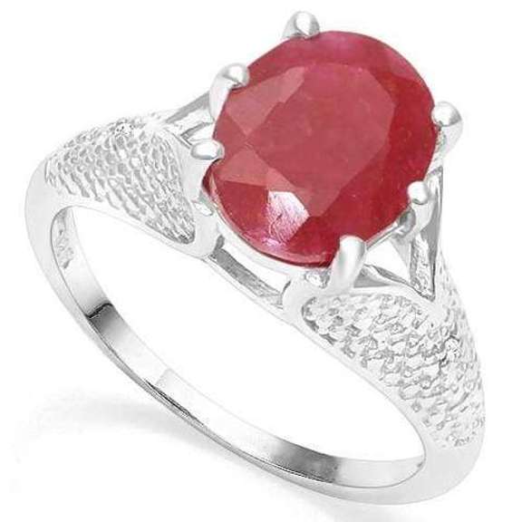Enhanced Genuine Ruby Sterling Ring