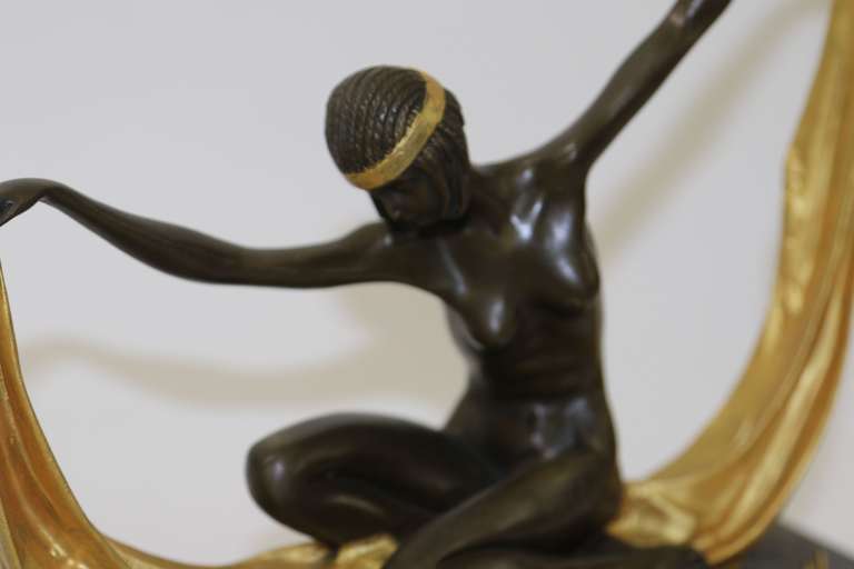 Graceful Nude Dancer Bronze Figurine