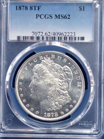 1878 8TF Morgan Dollar PCGS MS62