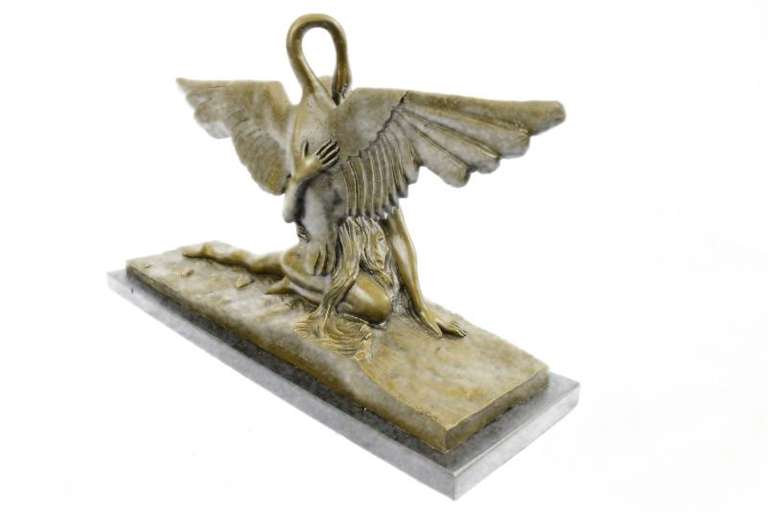 Girl with Swan Bronze Sculpture