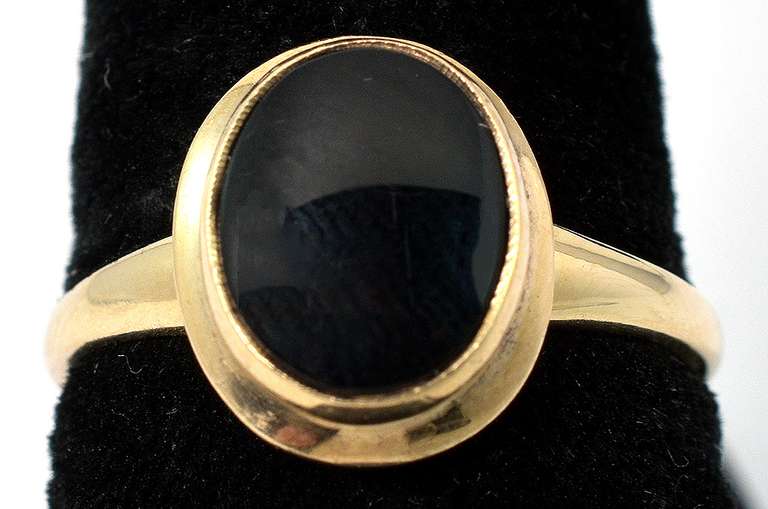 Vintage Onyx Ring in Yellow Gold