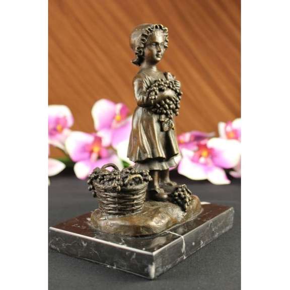 Vintage Bronze Dutch Girl Figurines Statues Sculpture