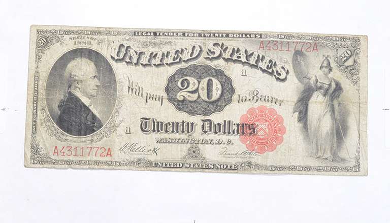 1880 $20.00 Washington, D.C. United States Large Note
