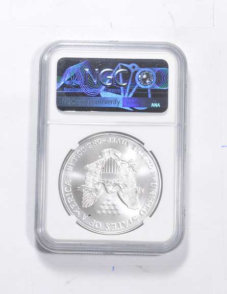 MS69 2000 American Silver Eagle Error Obverse Reverse Struck Thru NGC