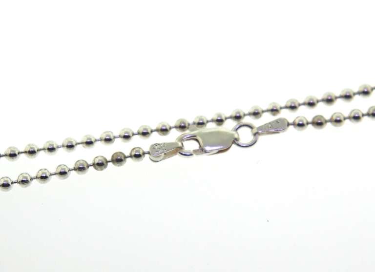 Italian Sterling Silver Long Beaded Chain Necklace