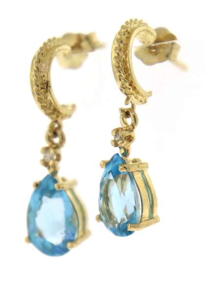 Fabulous Blue Topaz and Diamond Accent Earrings