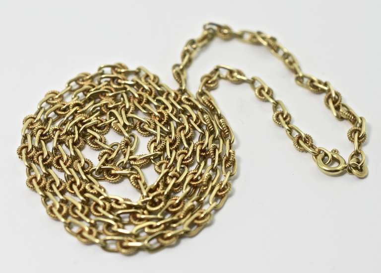 Uniquely Designed 14K 28" Link Necklace