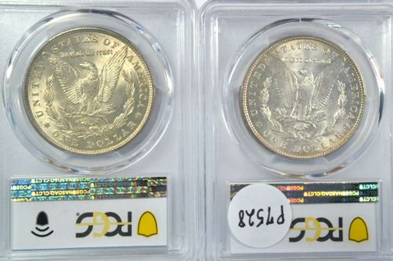 Great near Gem 1889 & 1898 Morgan Dollars. PCGS MS64
