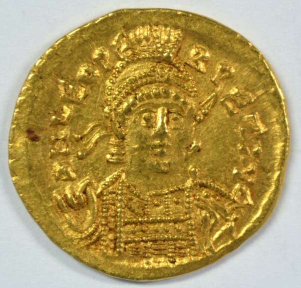 Rare Mint State Leo I Roman Gold Solidus, 457-474 AD