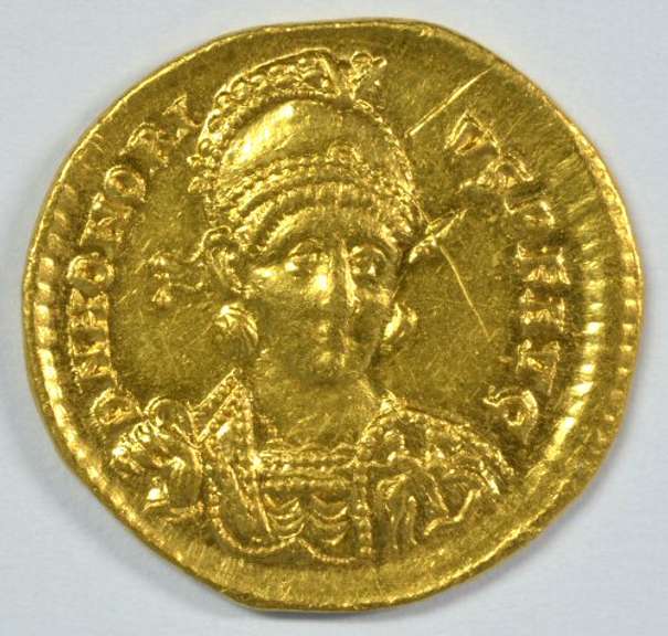 Rare Near Mint Honorius Roman Gold Solidus, 393-423 AD