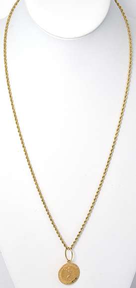 St. Christopher Pendant & Chain, 14KT