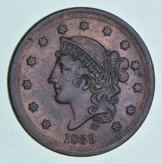 1839 Braided Hair Large Cent