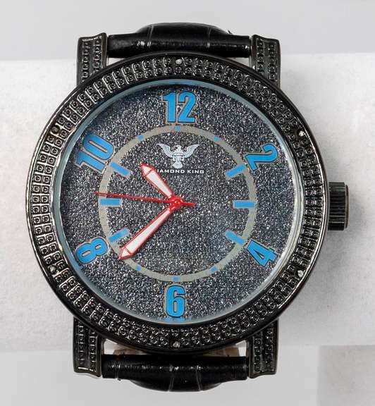 Diamond King Black Dial Diamond Watch