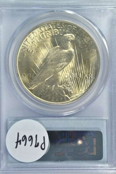 Gem BU 1922 Peace Silver Dollar. PCGS MS65