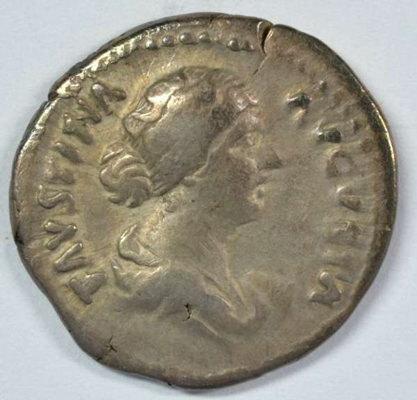 Scarce Roman Silver Denarius of Faustina II, 161-175 AD