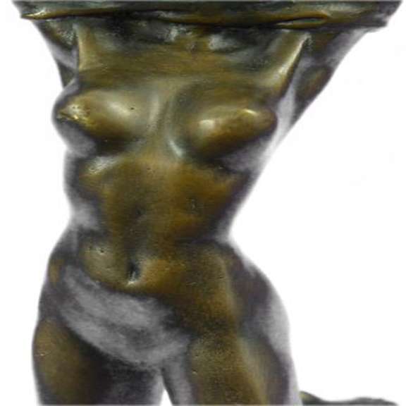 Nude Girl Beneath The Wind Bronze Sculpture