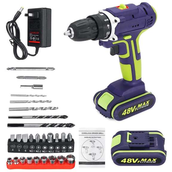 Hammer Drill 48VF Cordless Drill LED lighting