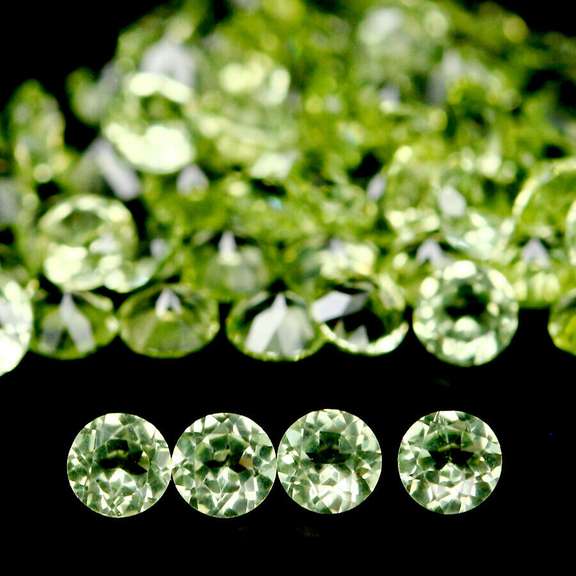 Brilliant 5.41ct set of matched diamond cut Peridot