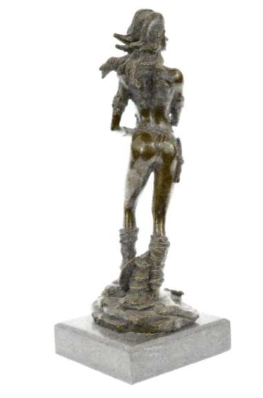 Sexy Amazonian Female Warrior Bronze Sculpture Figurine